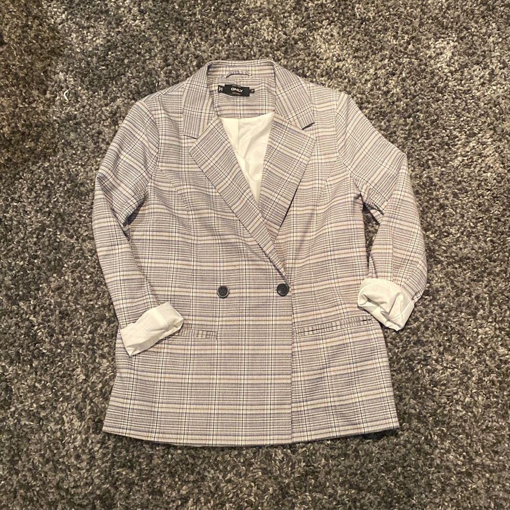 Plaid Double Breasted Blazer